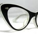 Vintage Cat Eye Glasses. Cute Black and White CatEye Frames.