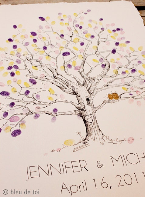 Extra Large Twisted Oak Design, The original hand-drawn guest book fingerprint tree (ink pads sold separately)