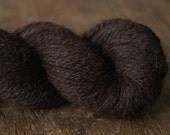 DARK COCOA - Handspun Natural Alpaca Yarn - 218 yds