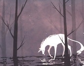 The Unicorn's Reflection original fine art print