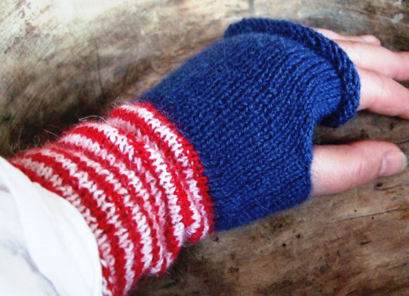 Love mittens - fingerless - handknitted with lots of love