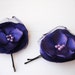 Purple Hair Flower Pair, Small Rosette Flower