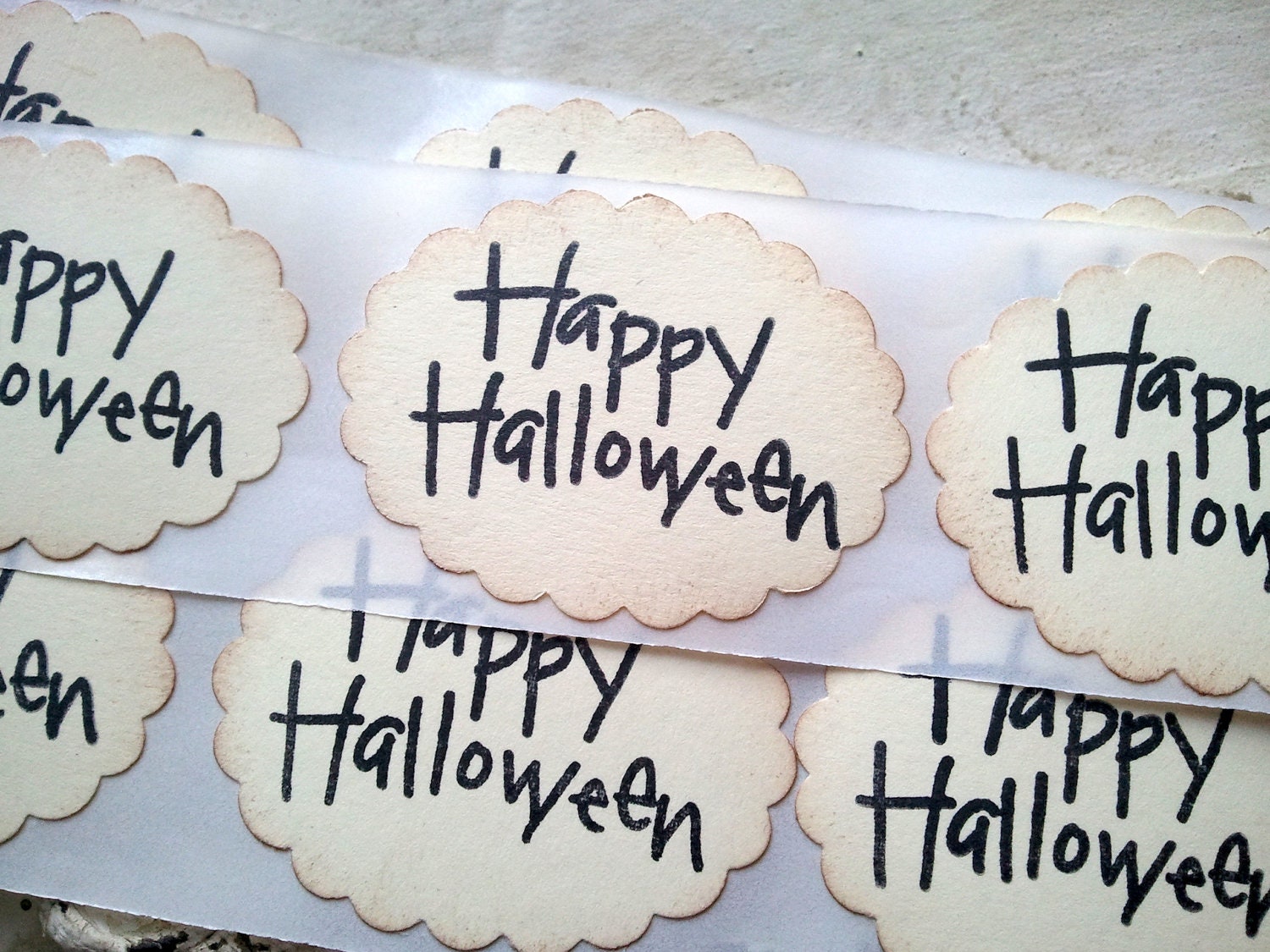 Happy Halloween Sticker Seals, Trick or Treat Bag Stickers, Handmade Stickers, Set of 12