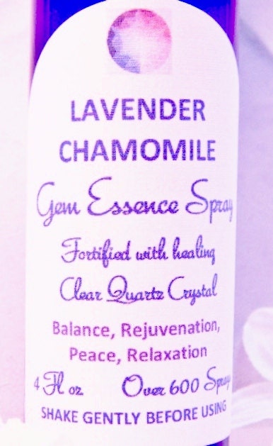 LAVENDER- CHAMOMILE Gem Essence Spray- Healing, Calming, Refreshing- Color Therapy, Chakra Balancing