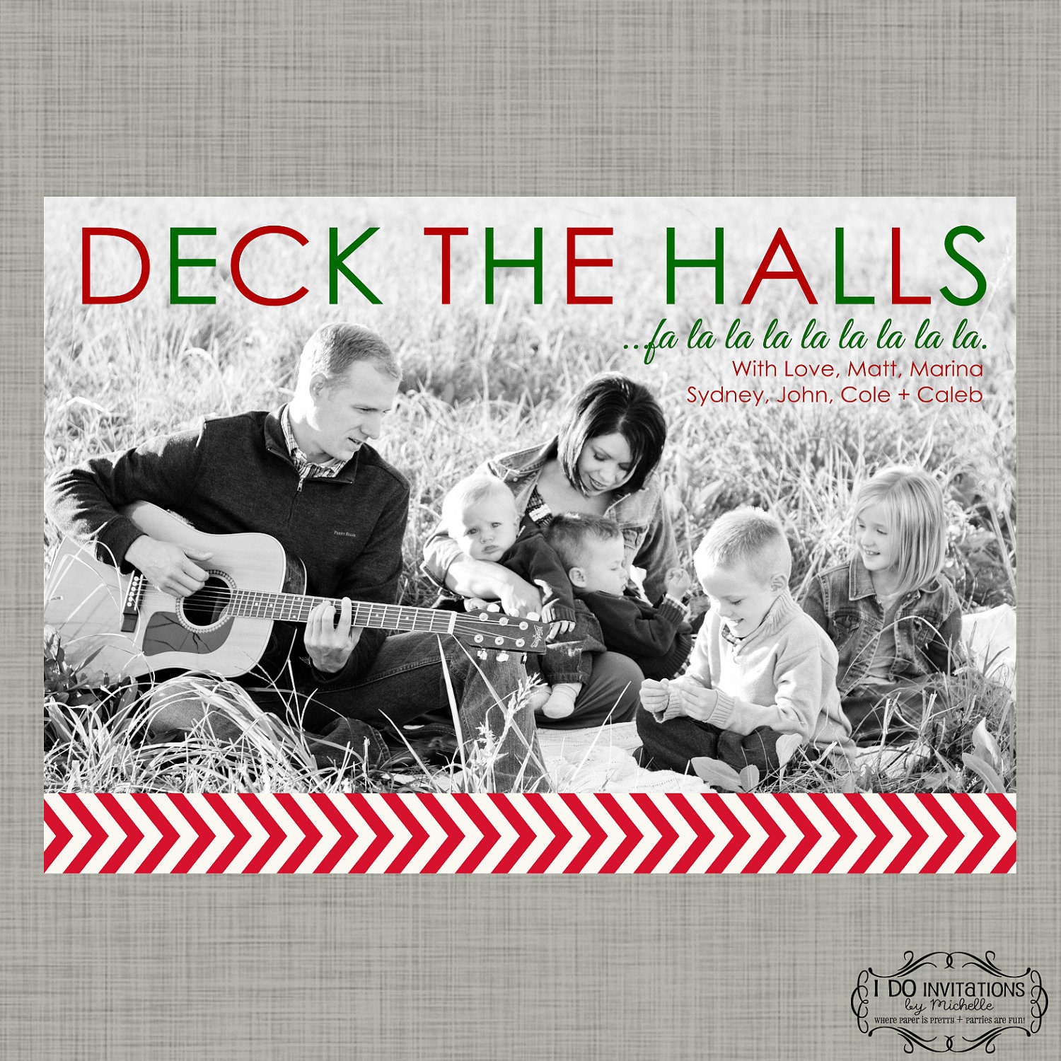 Deck the Halls Holiday Photo Card - Digital File Il_570xn