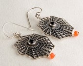 Spooky Spiderweb Sterling Silver Earrings