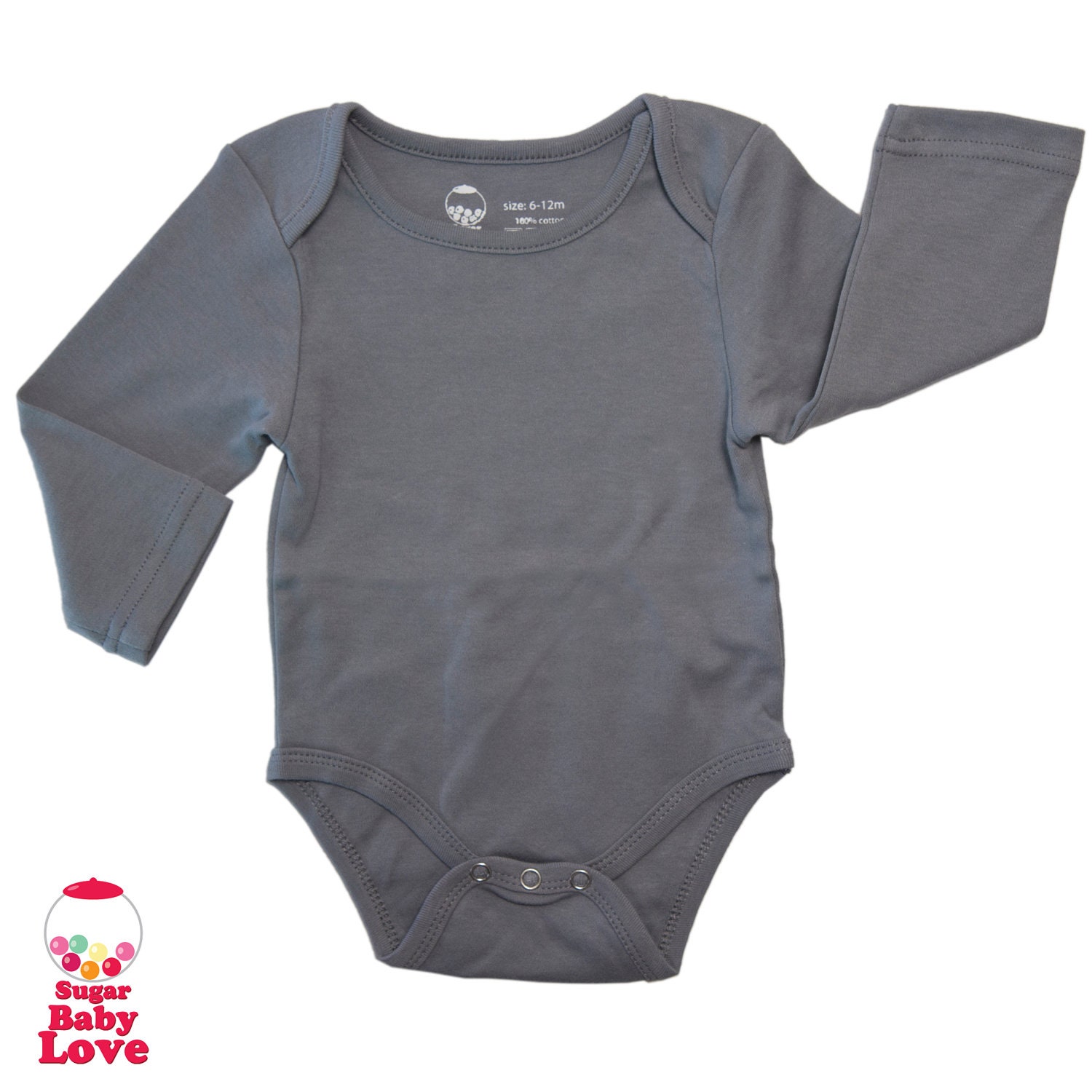 GREY baby onesie solid color no print