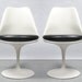 Vintage Eero Saarinen Tulip Side Chairs (Pair), Knoll, Mid Century Modern, White, Charcoal/Black