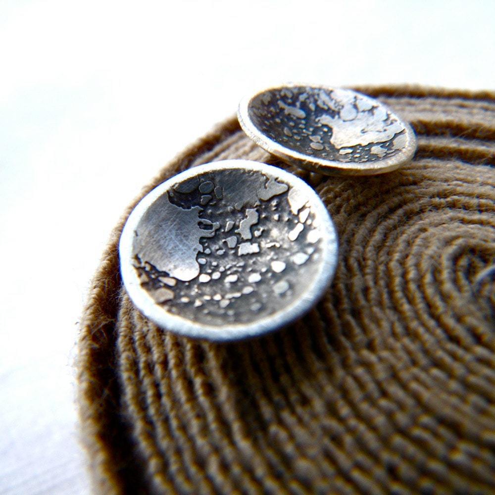 Oh that I could take the moon from the sky...silver earrings by Cari-Jane Hakes, Hybrid Handmade