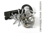Steampunk Brooch Insect Pin - Clockwork Scarab Beetle - Victorian Egyptian Gear Brooch - Silver