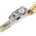 Steampunk Wedding Tie Clip Men's Steampunk Vintage Elgin Silver on Brass Jeweled Watch Movement Tie Clip Handmade by Compass Rose Design