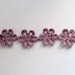 Purple Bracelet Flower Crochet Jewelry Button Detail