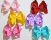 Large Hair Bow Set Big Girls Childrens Kids Boutique  Fashion Hair Clip Hairbows Hair Accessories (Set of 6) Choose Colors