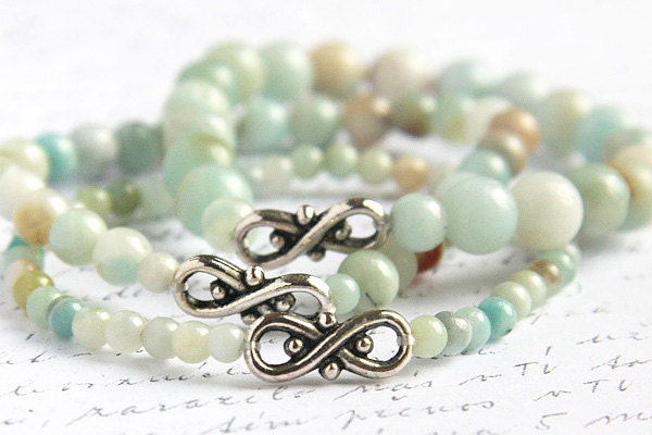 New FALL. Light Blue Amazonite Stone Bracelets. Stackable Bracelet Set of 3. Infinity Bracelet. Tribal Inspired. Natural Stone Bracelet TAGT - KapKaDesign New FALL. Light Blue Amazonite Stone Bracelets. Stackable Bracelet Set of 3. Infinity Bracelet. Tribal Inspired. Natural Stone Bracelet TAGT - KapKaDesign