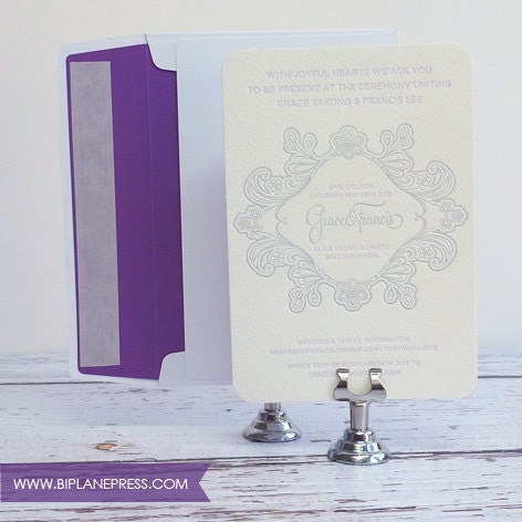 Letterpress Wedding Invitation - Bali