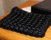 Chainmail covered wallet - black Aluminum and Leather Wallet