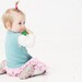 BABY GIRLS spring dress Knit ruffle dress in mint with light pink ruffles Kids eco friendly First birthday dress SALE