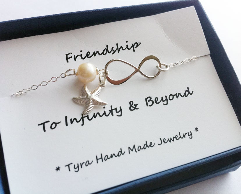 Infinity Bracelet with card,Starfish bracelet,Best friends Bracelet,friendship to infinityp,Beach wedding Graduation