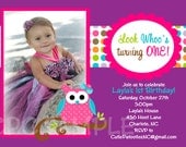 Owl Birthday Invitation Owl Birthday Party Invitations Pink Purple Blue Printable Baby Shower Invitation Il_170x135