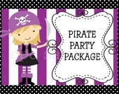 Pirate Girl Birthday Invitation Birthday Party Package Party Decorations Party Supplies Printable Digital DiY Il_170x135
