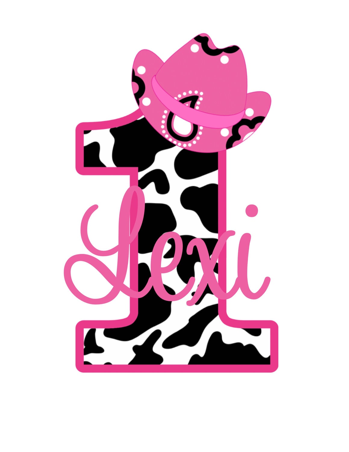 Pink Cowgirl Birthday Shirt Tshirt or Bodysuit Personalized with ANY NUMBER Il_570xn