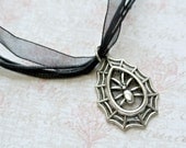 Halloween Jewelry - Spider Web Necklace