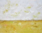Abstract Landscape Original Painting -Abstract Yellow Landscape 40 x 30