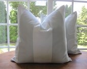 2 Pillows, Decorative Throw Pillow Covers, Set of 2 Designer Aqua Stripe Pillow Covers 20 x 20