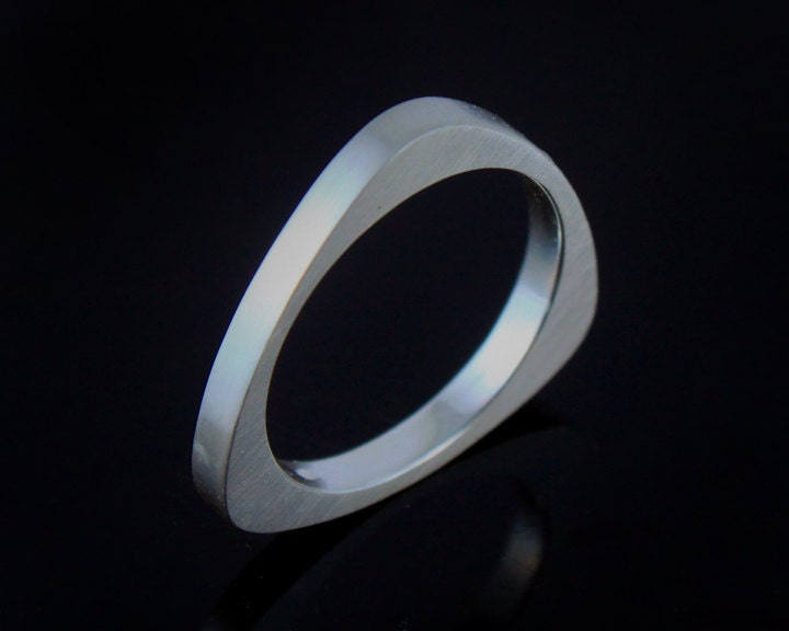 triangular shaped stackable band ring