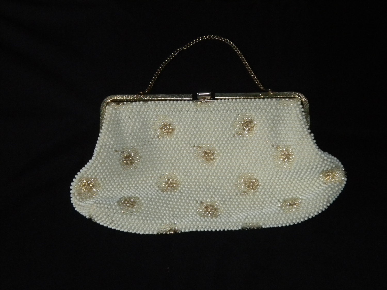 Vintage 60s Mod Beaded Bag Purse Clutch