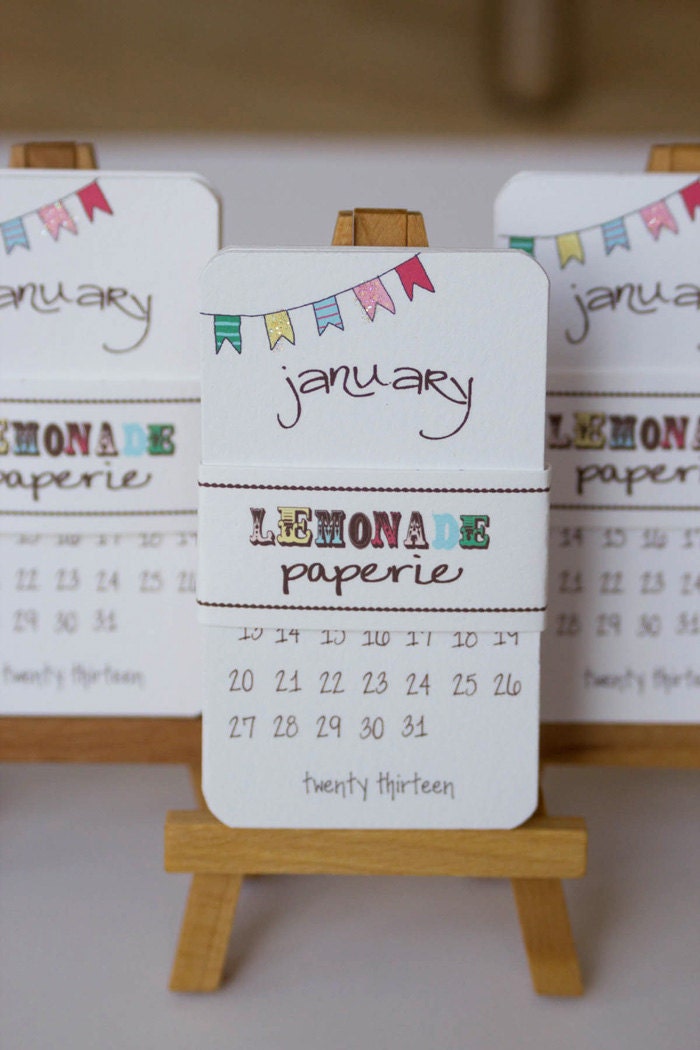 Calendar 2013 Mini Doodle Desk Calendar With Wooden Easel