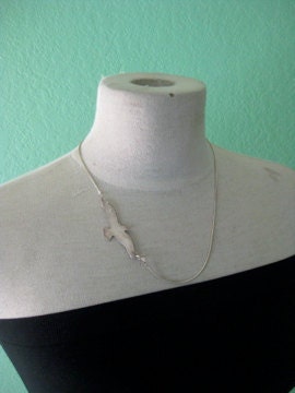 handmade necklace - Bird in Flight Silver Necklace