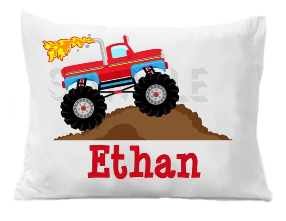 Monster Truck Pillow Case Personalized Pillowcase Il_570xn