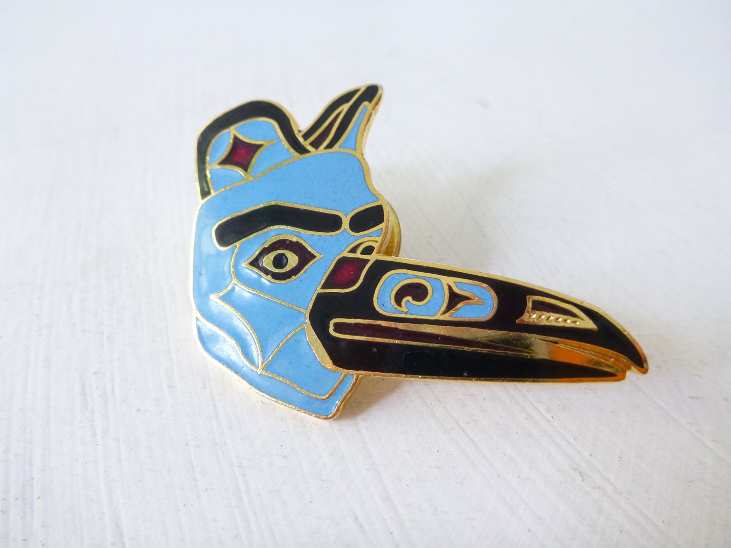 90s Aboriginal Pin- Blue, Native American, Hipster, Urban Outfitters