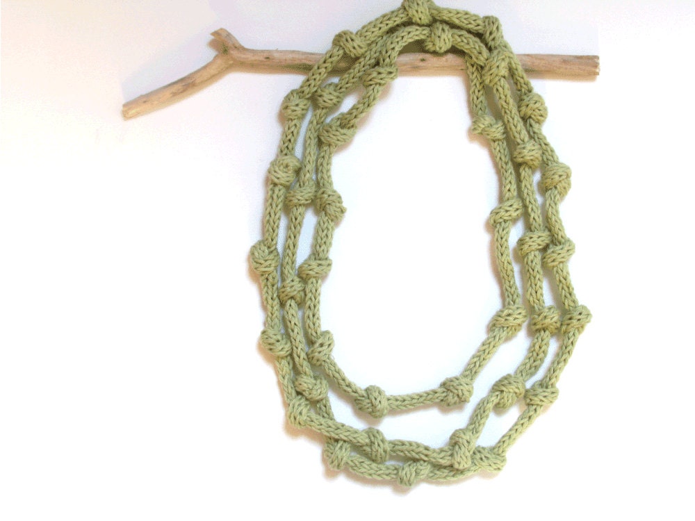 Apple green necklace - eco knitted necklace - women Fashion