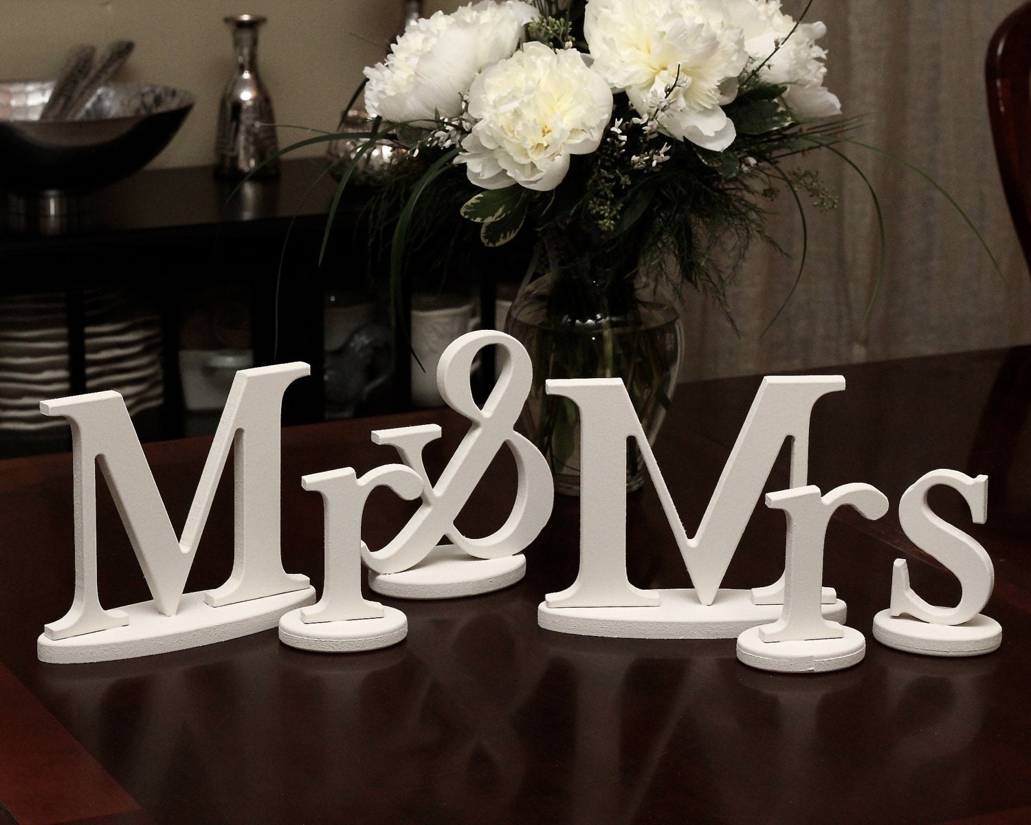 Signs for Wedding Reception - Metallic, Wooden Decor, Mr. and Mrs. or Bride & Groom