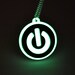 Glow in the Dark Power Button Necklace - Laser Cut Acrylic Fun