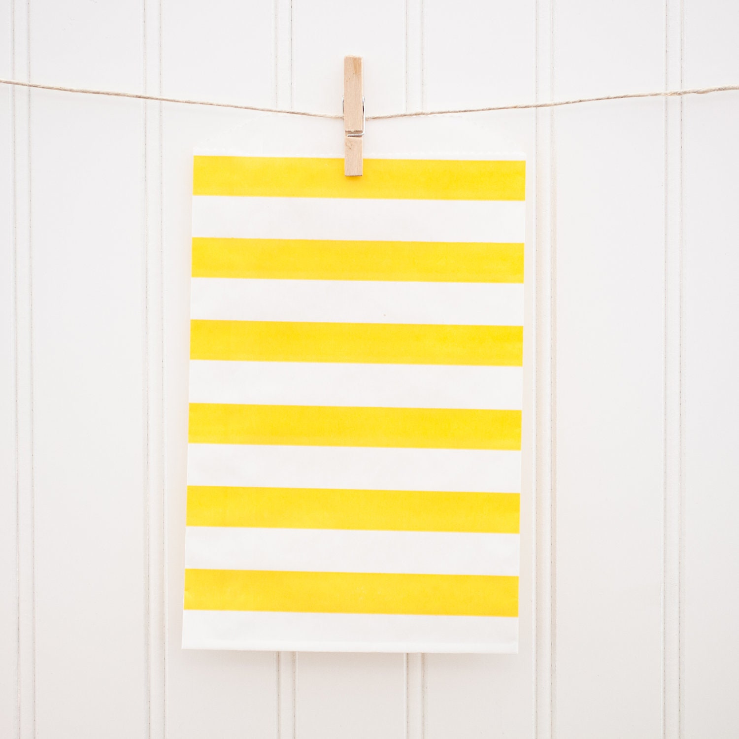 PARTY SUPPLIES - Favor Bags - 10 YELLOW Horizontal Stripe Middy Bags Il_170x135