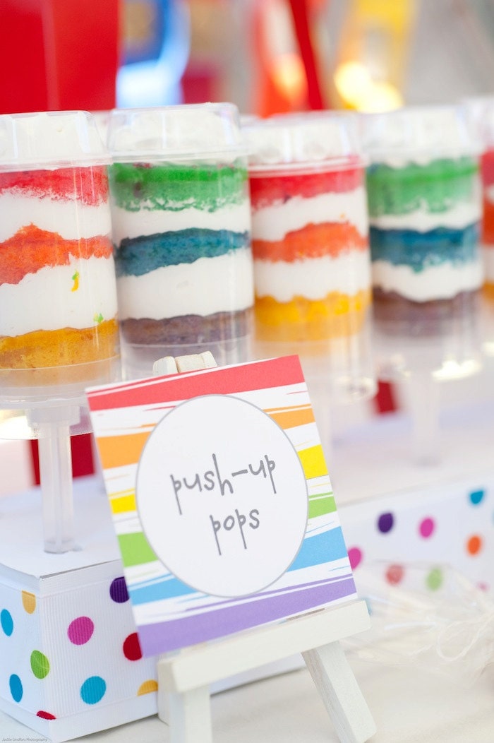 PARTY PRINTABLE - Rainbow Art Paint Party Printable Blank Food Labels - Petite Party Studio