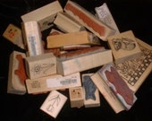 Large Lot of High End Rubber Stamps Flowers Birthdays Animals