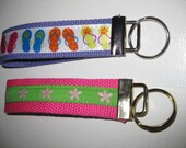 Key Fob Wristlet from Ribbon and Webbing Custom Lanyard Can Be Personalized