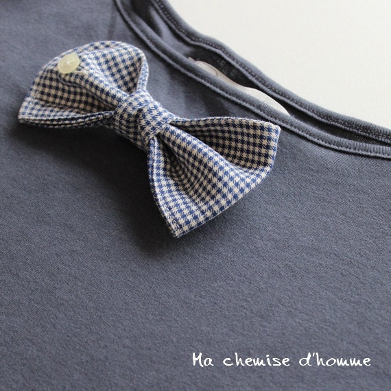 A shirt cuff re-purposed in bow tie - Custom order S, M or L