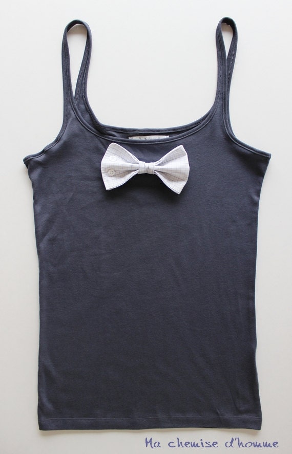 A shirt cuff re-purposed in bow tie - Custom order S,M or L