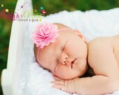 Baby Headband..Pink Headband..Newborn Headband..Toddler Headband..Satin Headband..Easter Headband