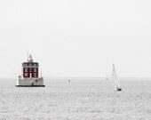Nautical Coastal Photography Lighthouse Photography Fine Art Wall print 11x14 Home or Office decor Connecticut beacon sailing