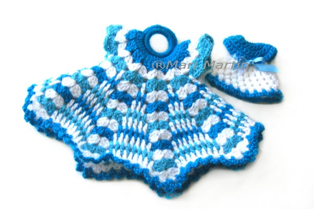 DIY PDF Pattern Pot Holder Little Dress . Baby Shower Crochet Mini Dress Nursery Decoration Kitchen Wall Decor Tutorial Download Immediately