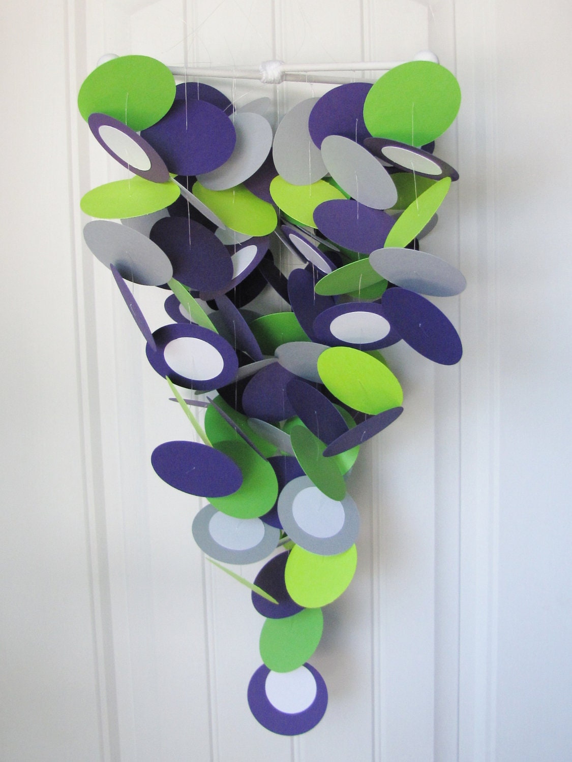Baby Mobile Lime and Purple - Crib Baby Mobile - Ready to Ship