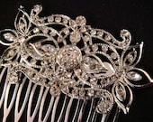 Edwardian Rhinestone Hair Comb / Bridal rhinestone hair comb ART DECO vintage inspired hollywood wedding