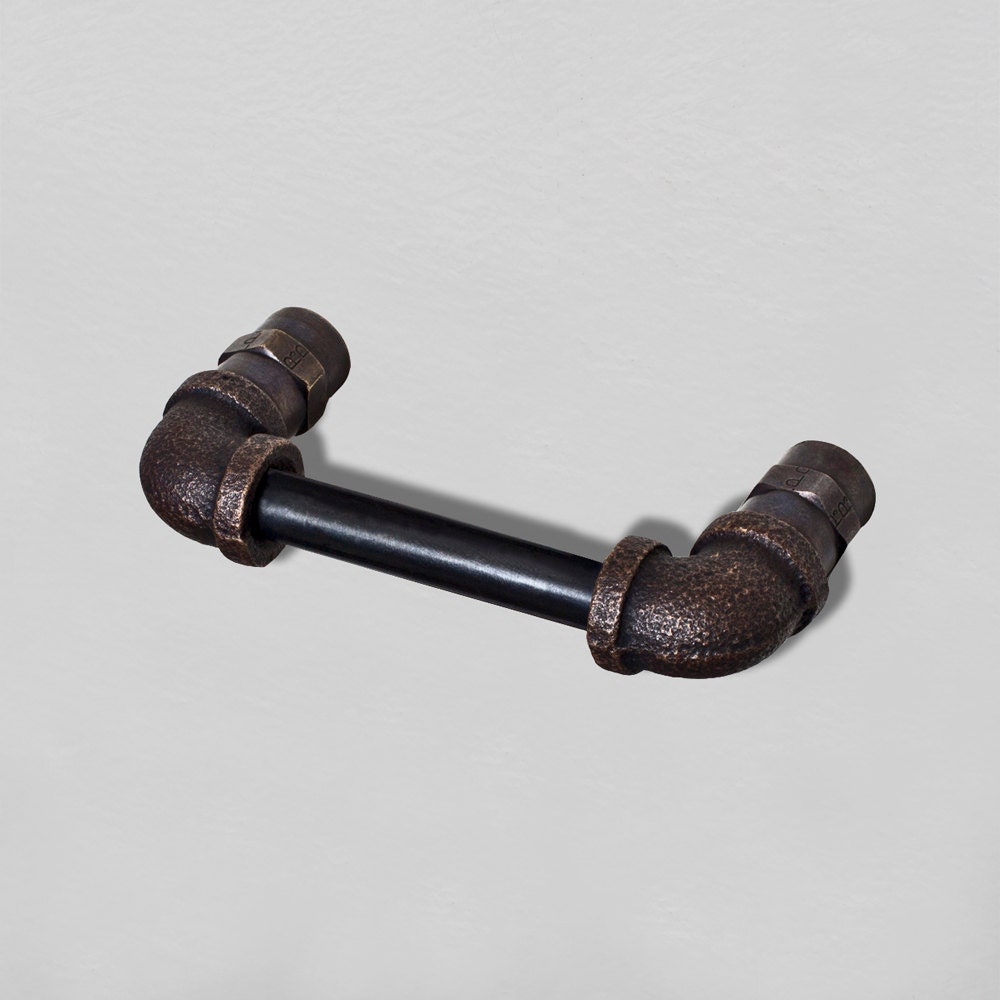 3 Inch Brass Drawer Cabinet Pull Knob Handle Hardware // Vintage Industrial Rustic Modern Solid Brass Drawer Pull in Antique Brass Patina
