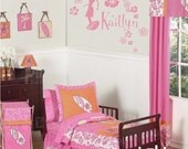 wall decal - surfer girl with personalized name